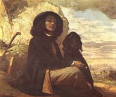 Self-Portrait With Black Dog. 1842